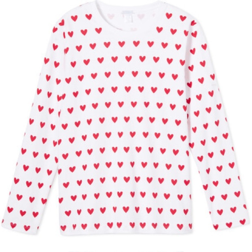 LAKE Red Heart Pajama Top